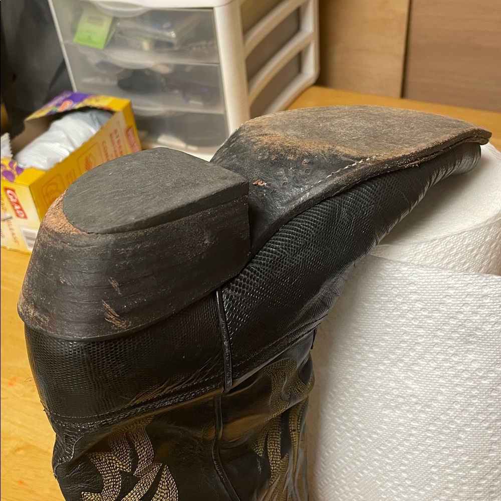 Lucchese Black and Brown Western Boots - Picture 7 of 9